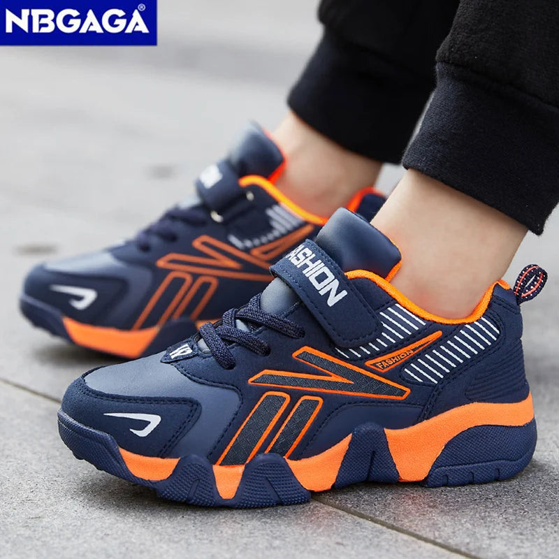   Fashionable Leather Kids Boys Shoes for School Sports Casual Sneakers Running Walking Tennis Shoe for Children 7-12 Years  Shoes   EUR Brandsonce   NBGAGA Brandsonce Brandsonce