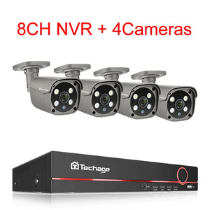   Techage 8CH 5MP HD POE CCTV Security Camera System Home Video Surveillance NVR Kit Face Detection Outdoor IP Camera Set Xmeye  Cameras   EUR Brandsonce   Techage Brandsonce Brandsonce