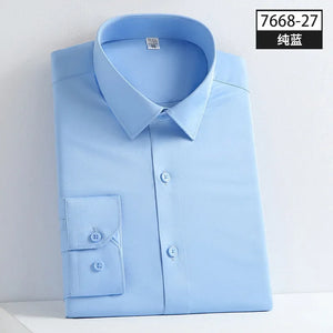   Fashion Long Sleeve Shirts For Men Luxurious Elastic Force Non-iron Solid Color Business Smart  Clothing   EUR Brandsonce   NoEnName_Null Brandsonce Brandsonce