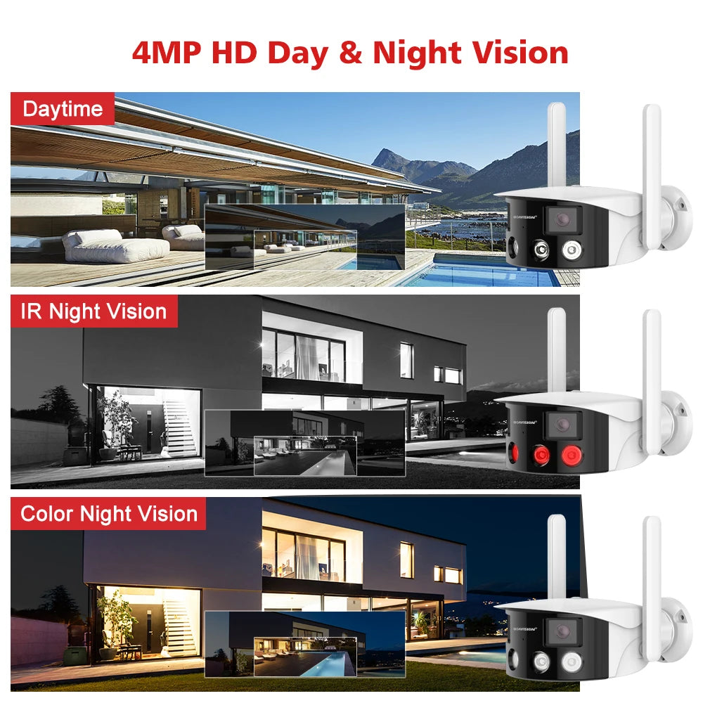   4K 8MP Dual Lens Panoramic WIFI Camera 180° Wide Viewing Angle AI Human Detection 4MP ICSEE Surveillance IP Camera  Cameras   EUR Brandsonce   HAMROLTE Brandsonce Brandsonce