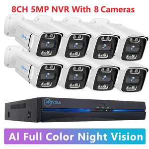   MOVOLS 8CH 5MP 8MP POE Security Camera System Two Way Audio 8MP NVR Kit CCTV Outdoor IP Camera H.265 P2P Video Surveillance Set  Cameras   EUR Brandsonce   Movols Guard your home Brandsonce Brandsonce