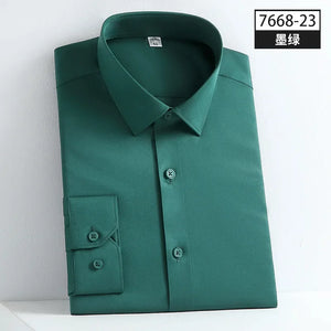   Fashion Long Sleeve Shirts For Men Luxurious Elastic Force Non-iron Solid Color Business Smart  Clothing   EUR Brandsonce   NoEnName_Null Brandsonce Brandsonce