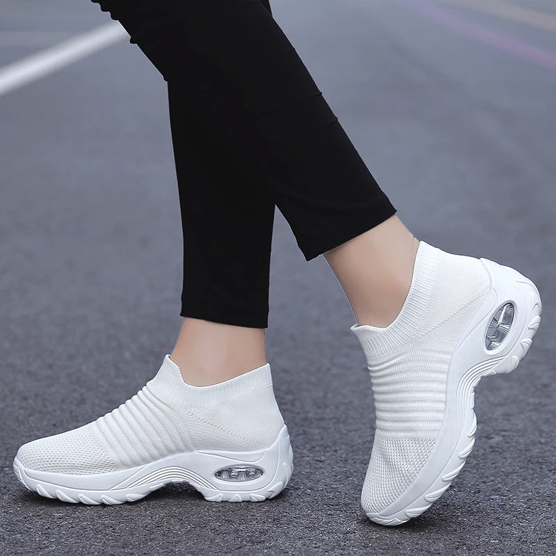   Fashionable Women's Casual Sports Socks Sneakers with Thick Sole Air Cushion Elevated Sloping Heel for Comfort and Style  Shoes   EUR Brandsonce   NoEnName_Null Brandsonce Brandsonce