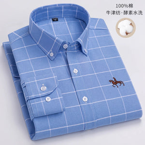   New 100% Pure Cotton Men Long Sleeve Shirt for Oxford Shirt Male Pocket Regular-Fit S-6XL  Clothing   EUR Brandsonce   NoEnName_Null Brandsonce Brandsonce